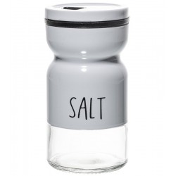 Saleiro 120ml De Vidro Com Tampa De Metal Branco